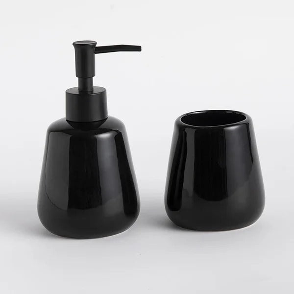 Kit Banheiro Lavabo 3 Peças Luxo - Preto